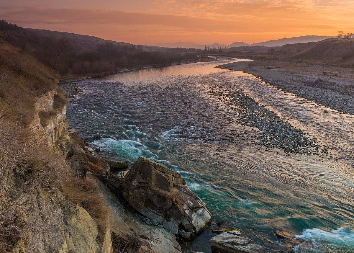 кавказ, карачаево-черкессия, кчр, кубань, закат, осень, Кирилл Уютнов