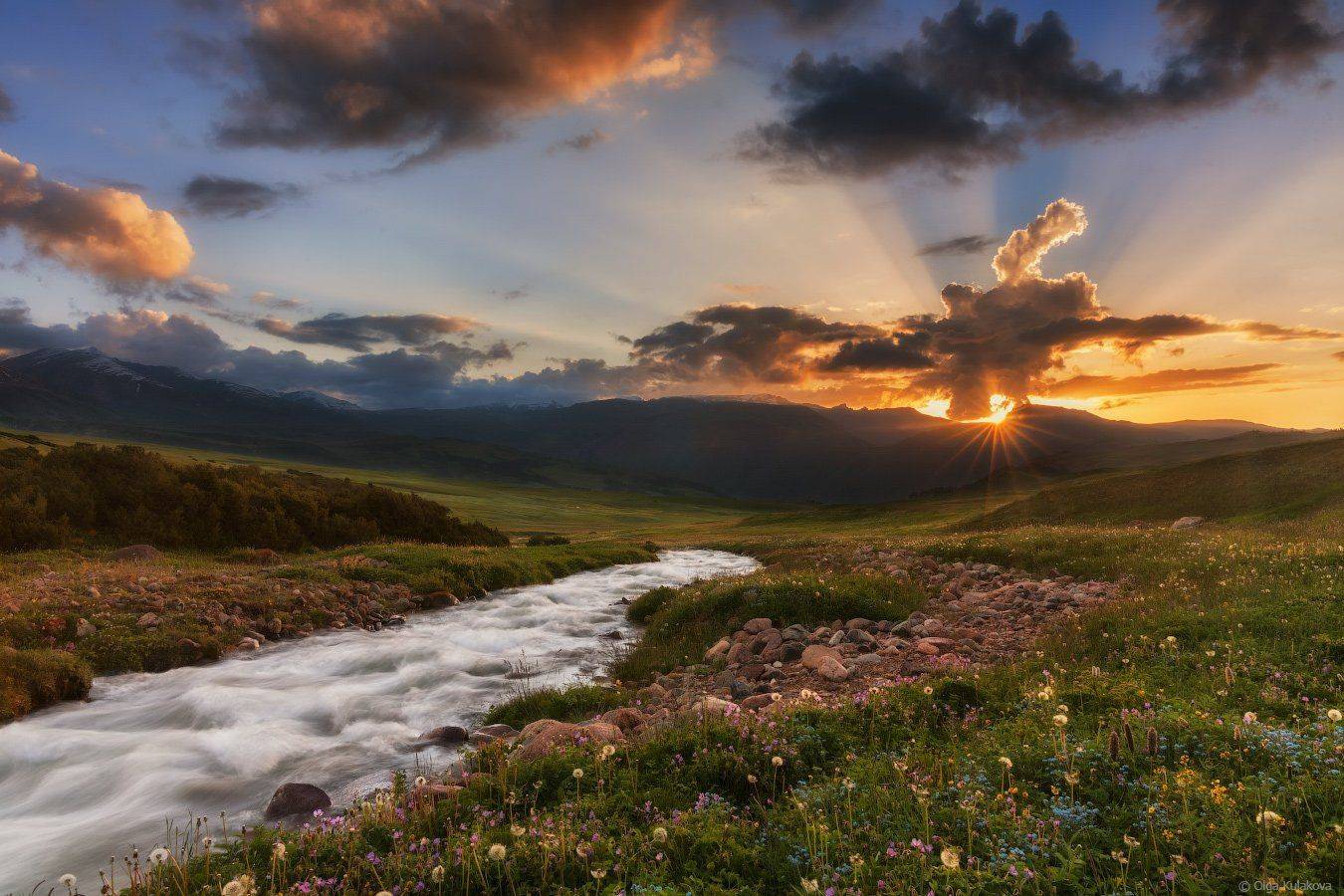 Бартагуль, Вечер, Закат, Лето, Речка, Тургень, Ольга Кулакова