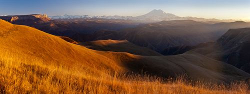 Sunset light over Elbrus