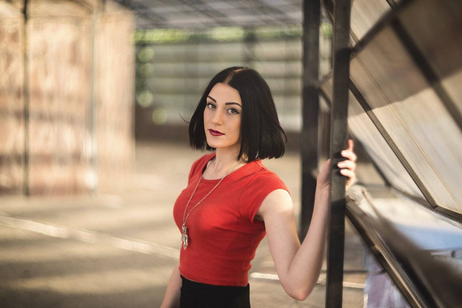  red portrait girl beauty eyes light summer nikon female pretty model face hair young helios orenburg , Firsov Andrey