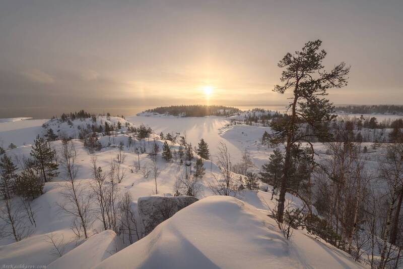 карелия, зимняя ладога, ладожские шхеры, сортавала, лахденпохья, приладожье Смотровая на зимние шхеры фото превью