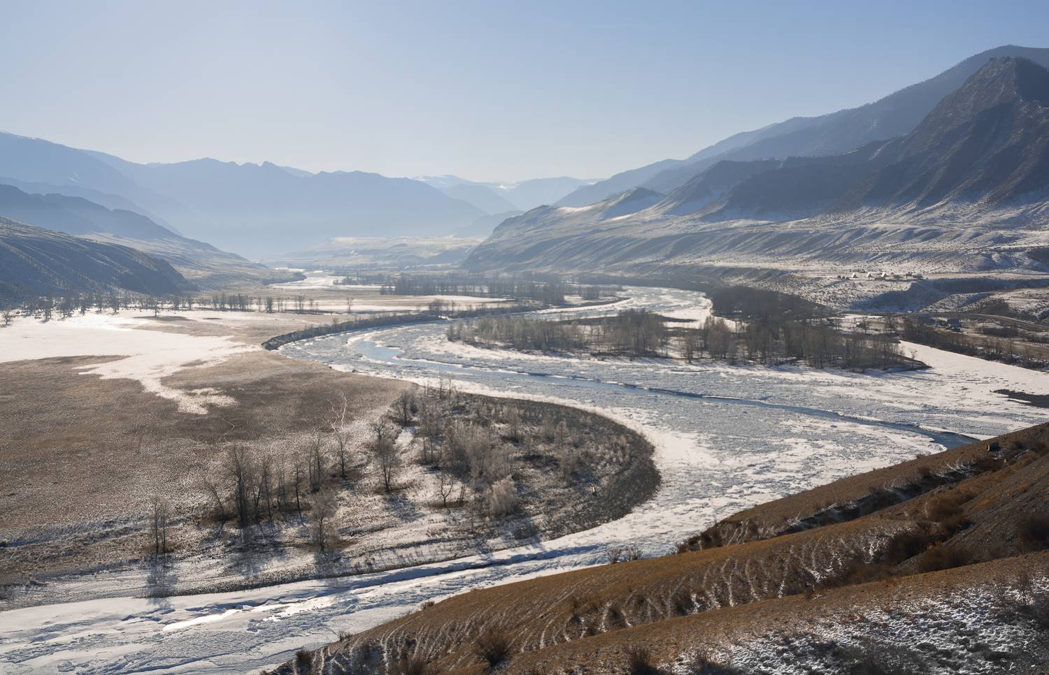 россия, горный алтай, зима, река, Андрей Поляков