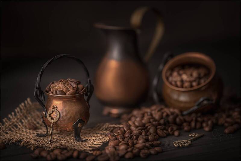 кофе, зерно, медь  фото превью