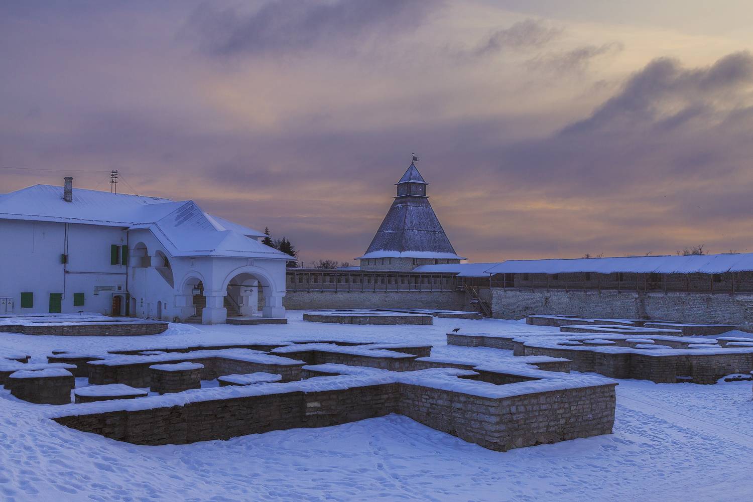 зима, небо, вечер, природа, архитектура, Liliya Semenova