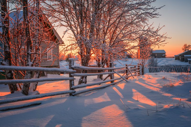 Ворзогоры Морозный день Поморья... фото превью