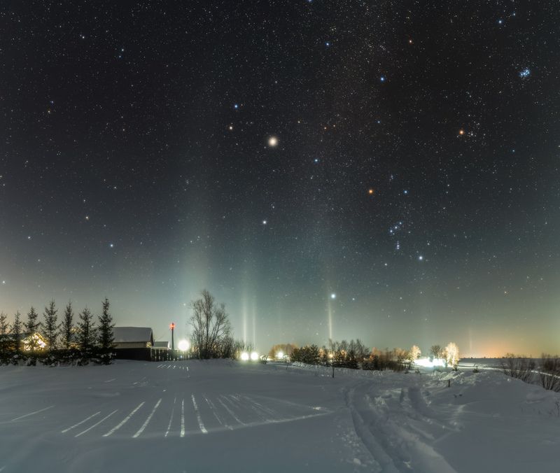 Зимний вечер в деревне фото превью