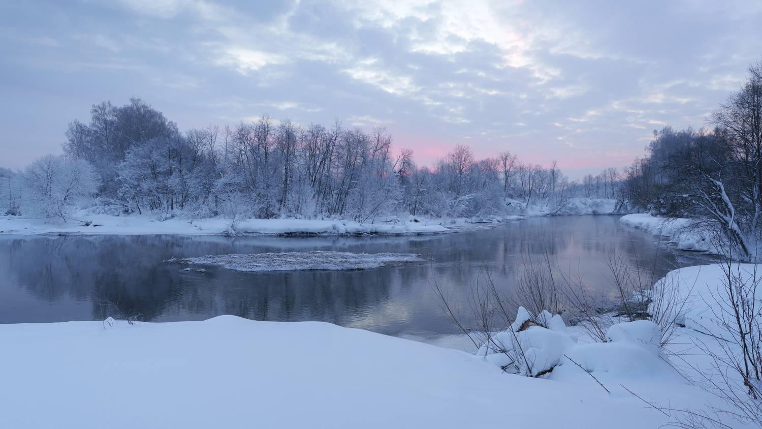 река, рассвет, зима, Добродий Михаил