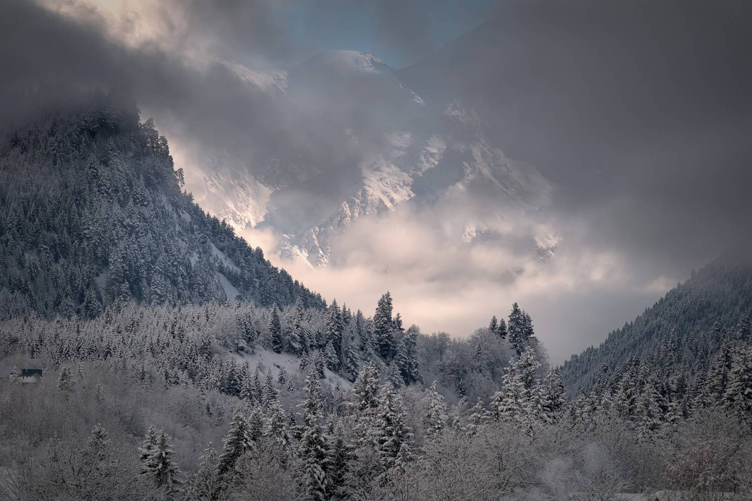 svaneti, mestia, mulkhra, valley, mountain, sky, clouds, snow, snowfall, winter, january, trees, mountains, nature, high, landscape, scenery, travel, outdoors, georgia, sakartvelo, caucasus, chizh, Чиж Андрей