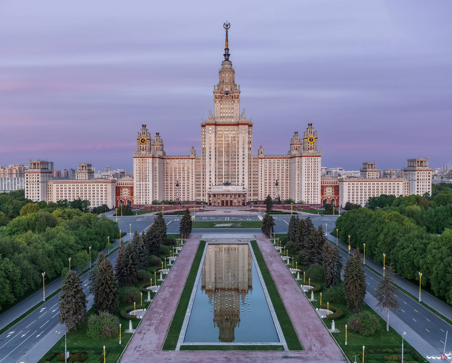 мгу, москва, рассвет, москва рассветная, москва красивая, архитектура москвы, отражение, Игорь Юркин