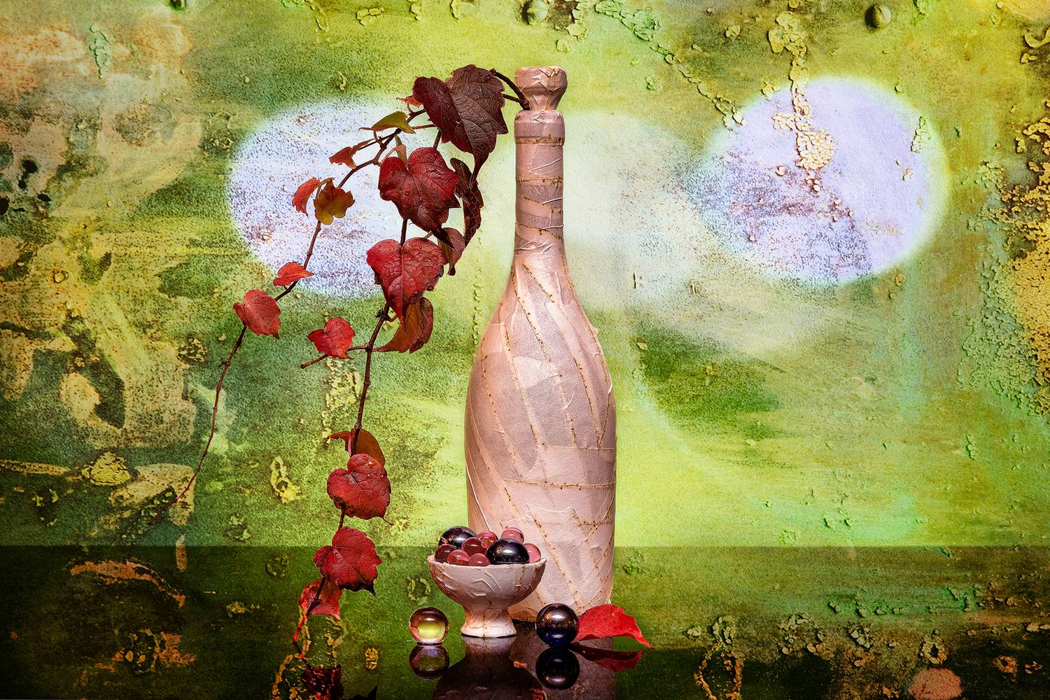 still life, crystal, color, botella, Agus