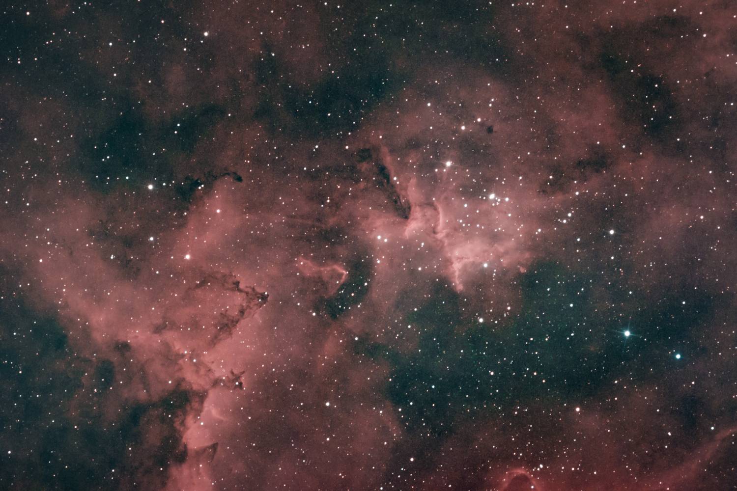 туманность, сердце, космос, ic1805, звезды, ночь, Вячеслав Мельников