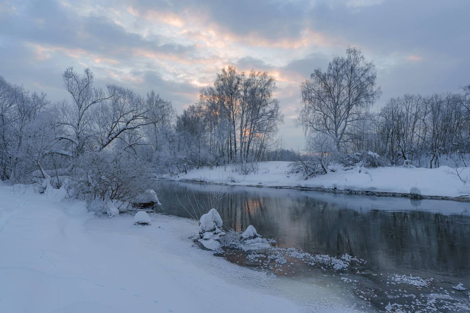 река, рассвет, мороз, Добродий Михаил