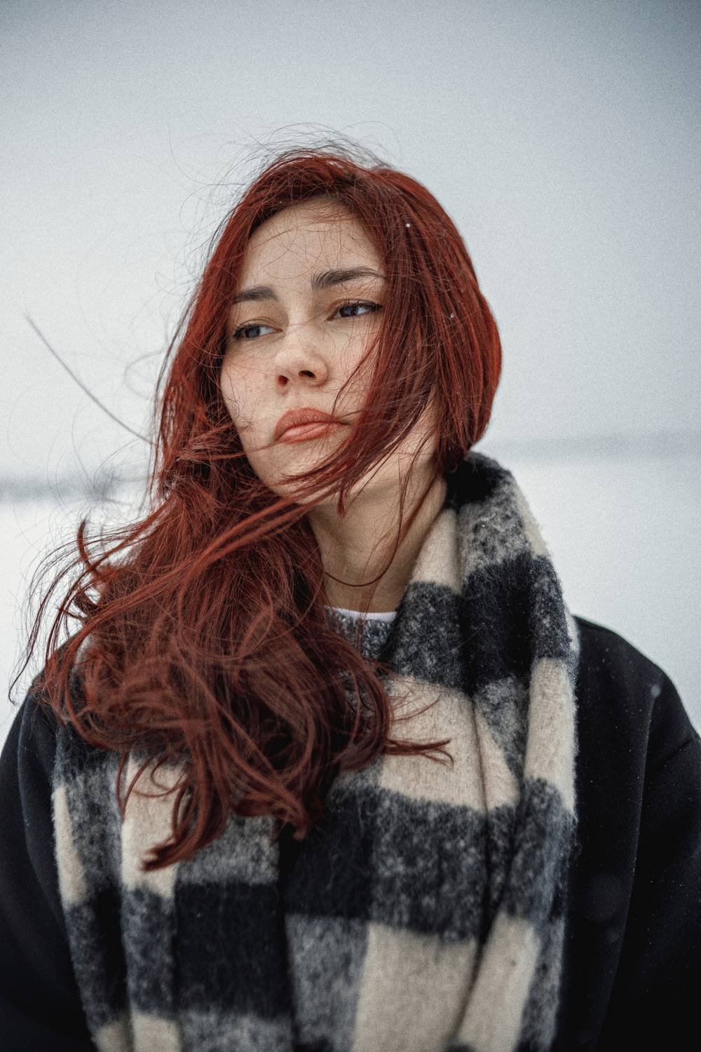 зима, холод, красный, red, woman, girl, A.J.PHOTOS