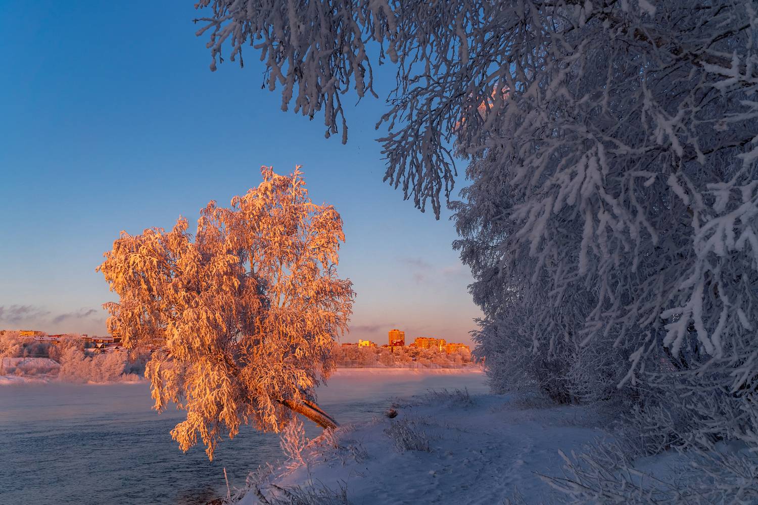 иркутск, ангара, зима, иней, Тильпунов Михаил