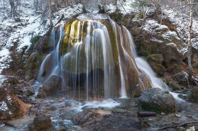 большой каньон крыма, зима. Водопад Серебряные струи. От зимы на память. фото превью