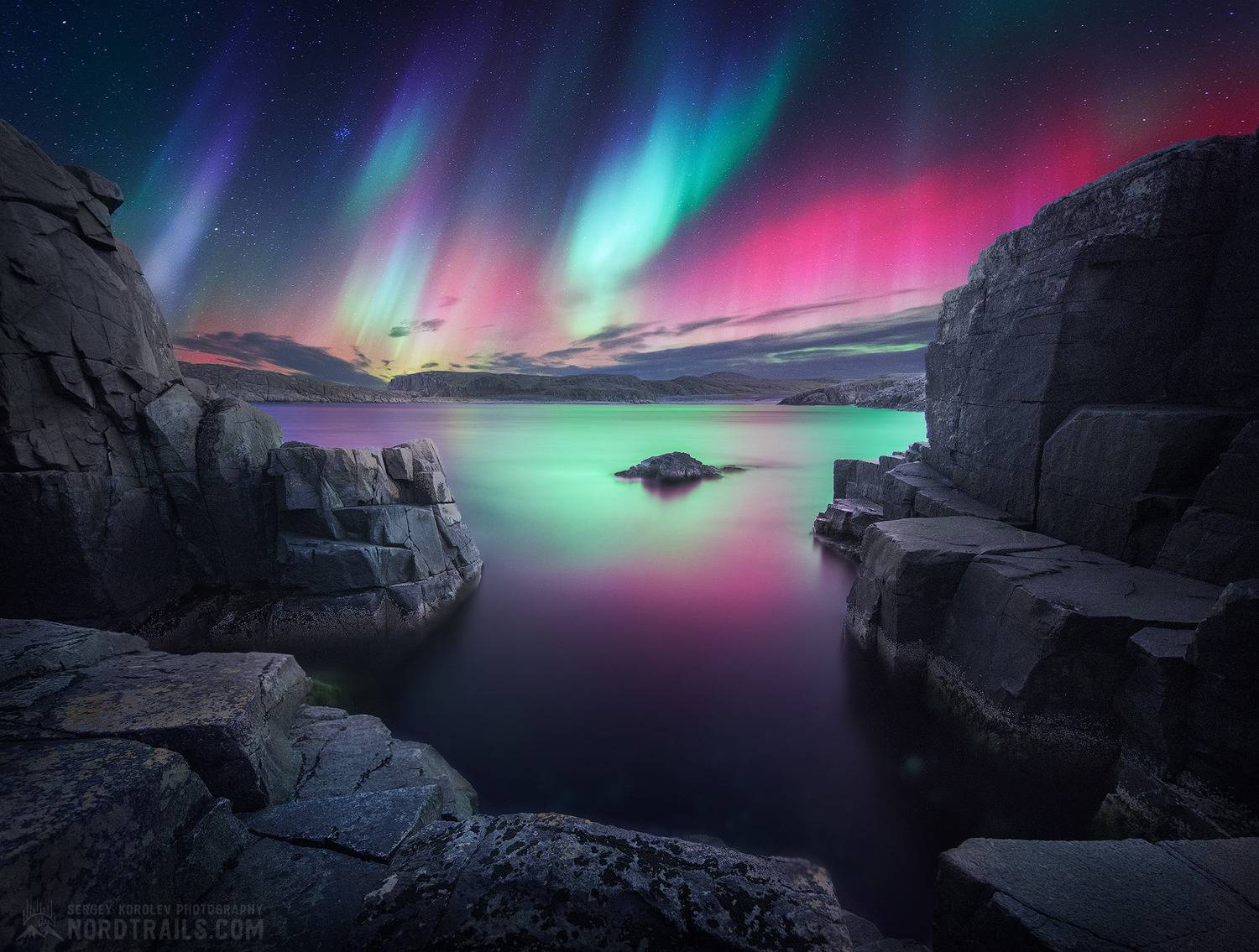 север, кольский, северное сияние, полярное сияние, Королев Сергей