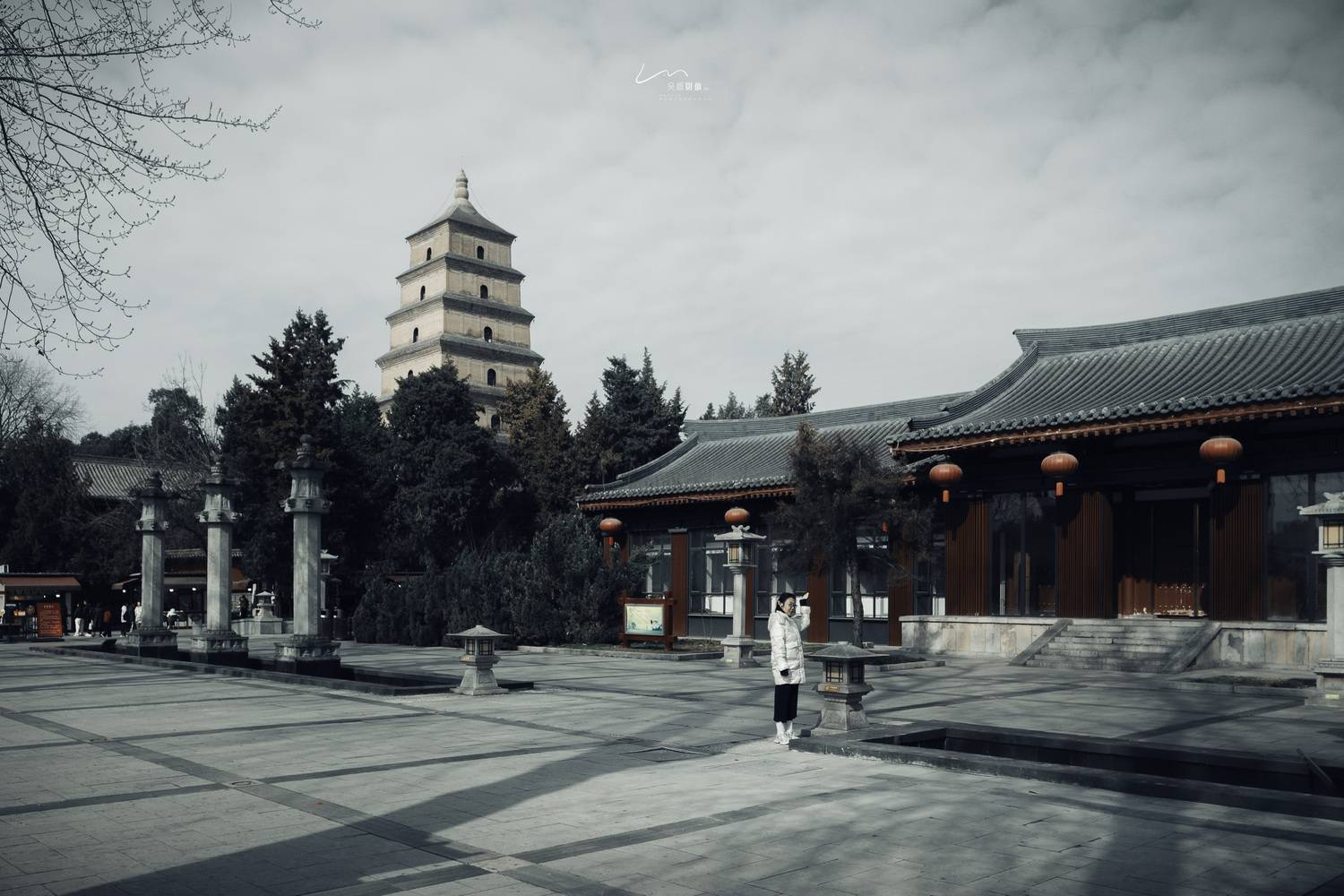 冬日雁塔, 吴 微雨墨烟鸿