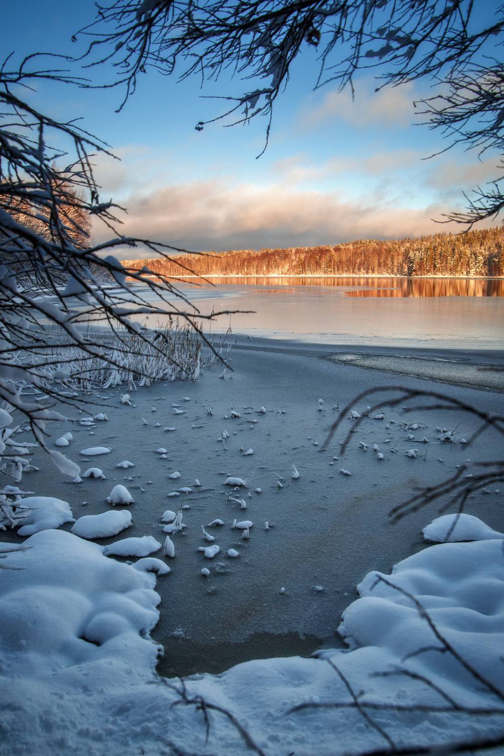 снег, лёд, озеро, зима, Вячеслав Голубцов