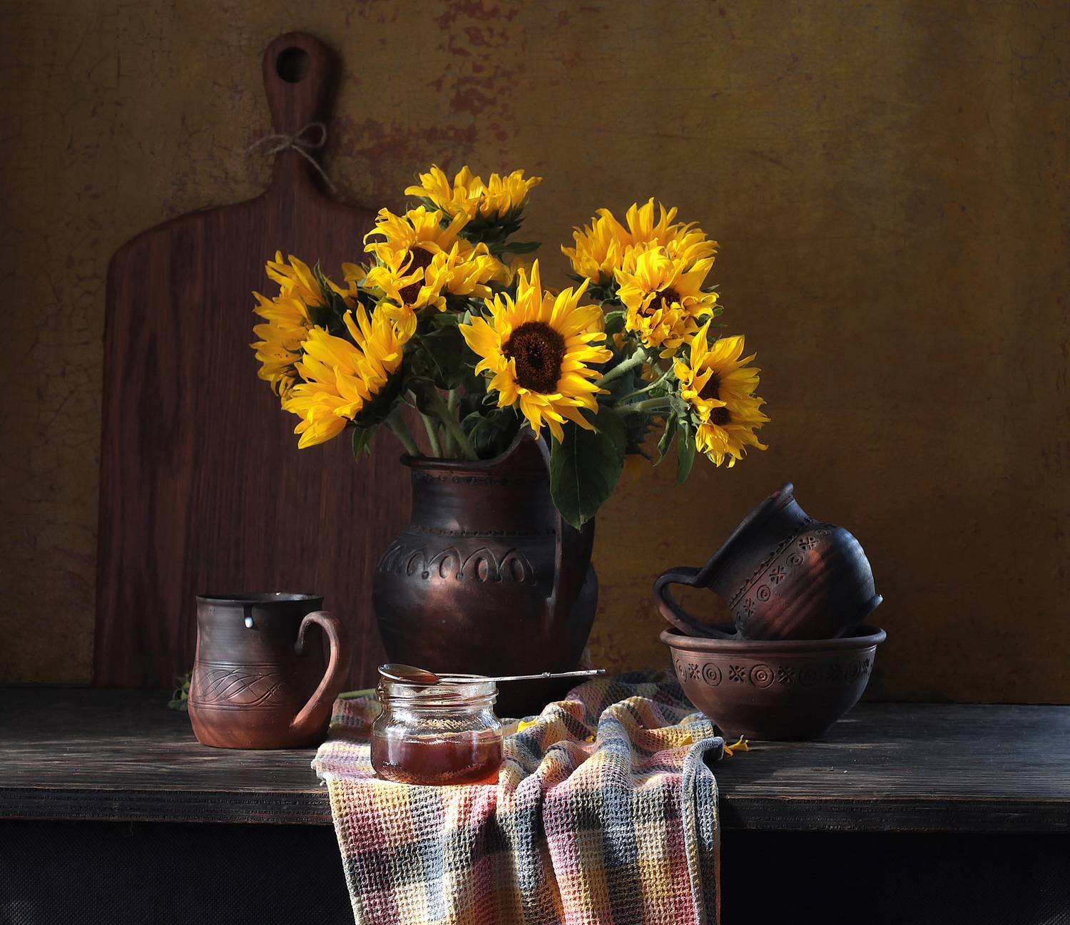 натюрморт, фотонатюрморт, still life, stillifefoto, подсолнухи, мёд, ретро_натюрморт, наталья_казанцева, Наталья Казанцева