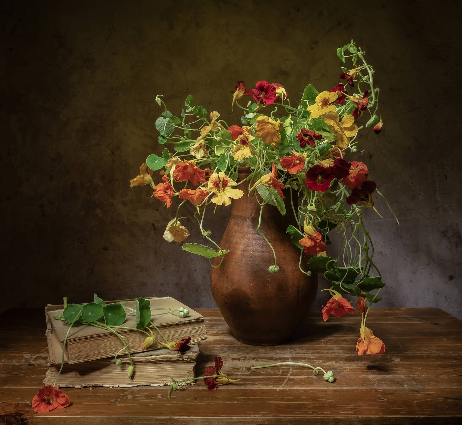 натюрморт, настурция, Татьяна Феденкова