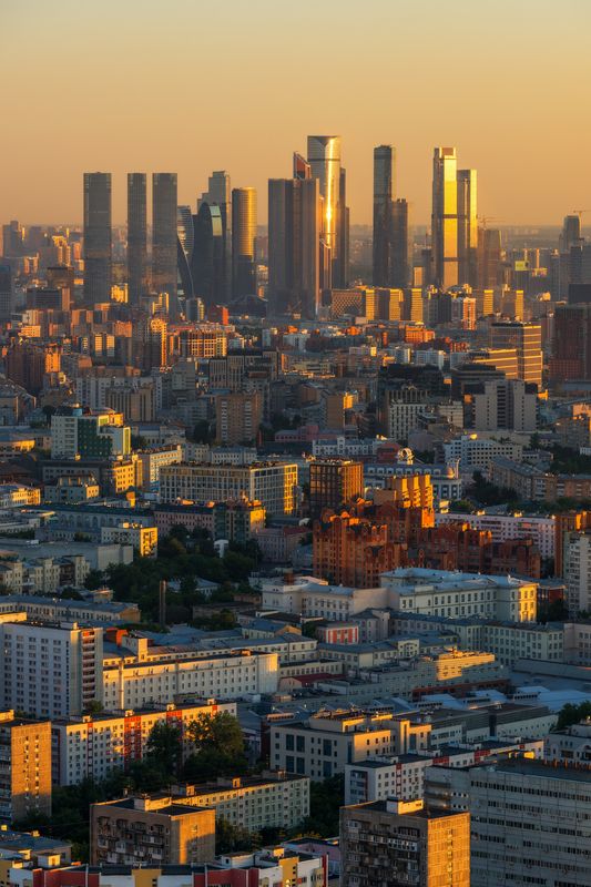 москва, moscow, cityscapes, городской пейзаж, закат Закатный город фото превью