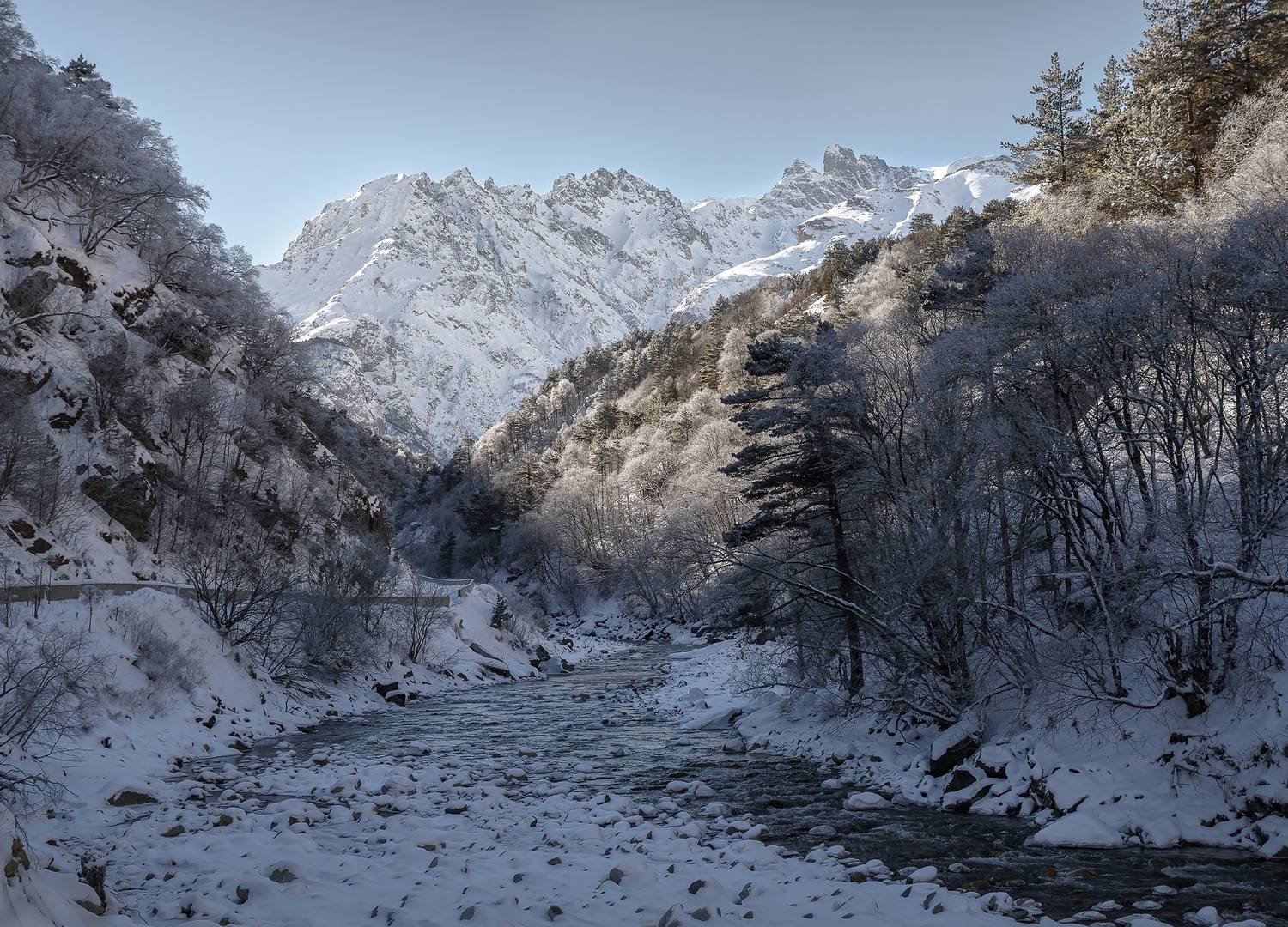 кавказ, кабардино-балкария, кбр, горы, черек, уштулу, черекское ущелье, зима в горах, горы зимой, горная река, Zakharov Armen