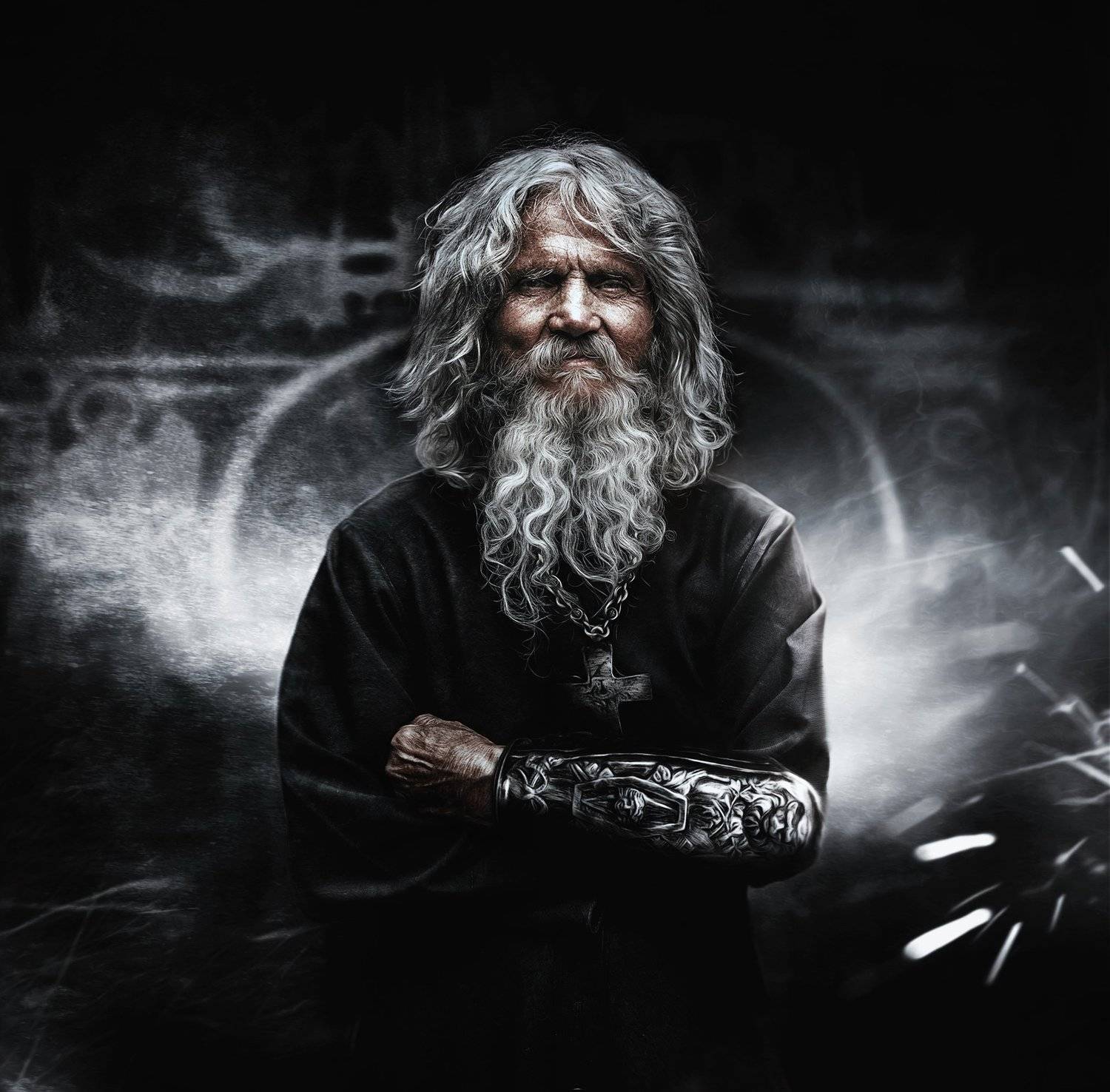 портрет,дедушка,старость,монах,отшельник, Киричай Дмитрий