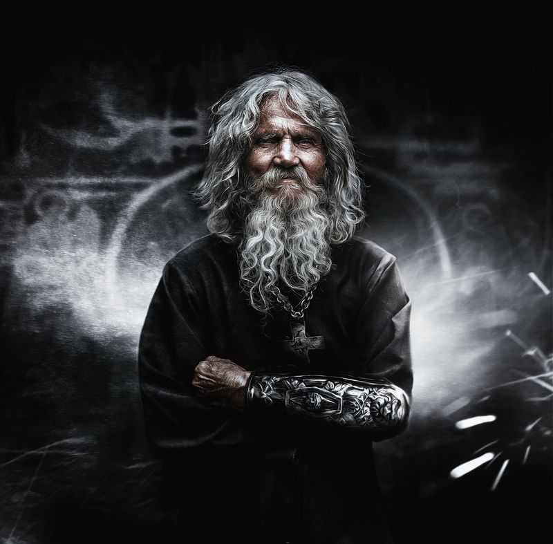 портрет,дедушка,старость,монах,отшельник Отшельник фото превью