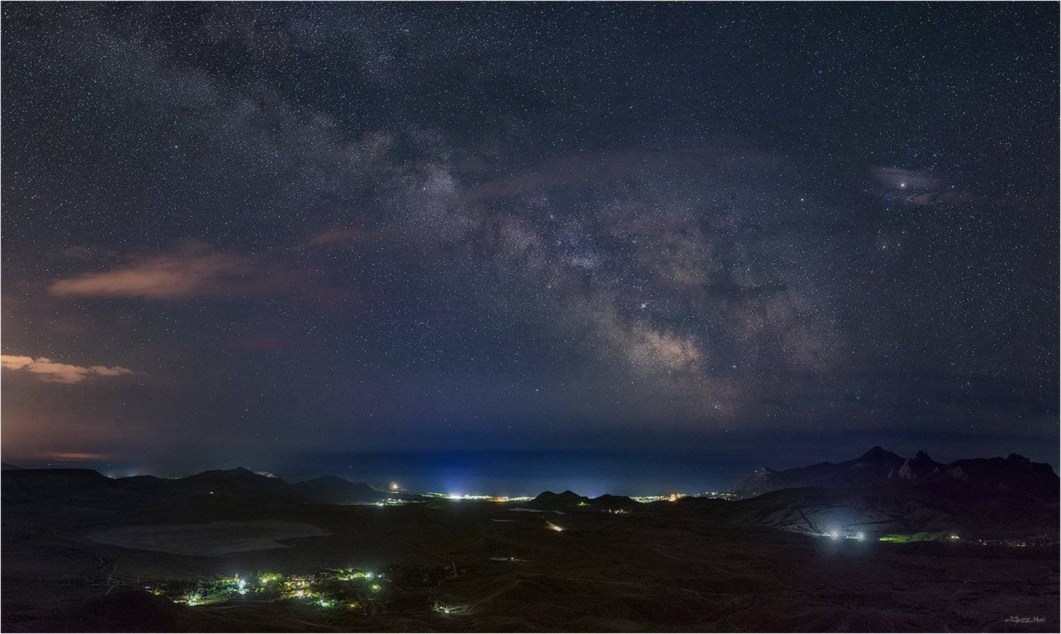 Галактика, Горы, Звездное небо, Звезды, Крым, Млечный путь, Море, Ночь, Панорама, Черное море, Jazz Man