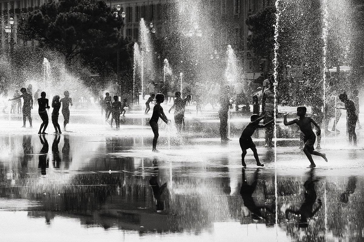 Брызги, Вода, Дети, Жара, Кайф, Лето, Ницца, Отражение, Фотнтан, ALLA SOKOLOVA