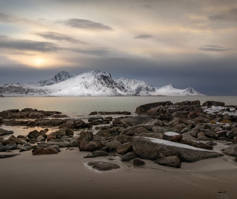 лофотены, лофотенские острова, haukland beach, haukland, норвегия, lofoten, norway, нд, arctic, winter on lofoten, winter on lofoten нд, арктика Февраль фото превью
