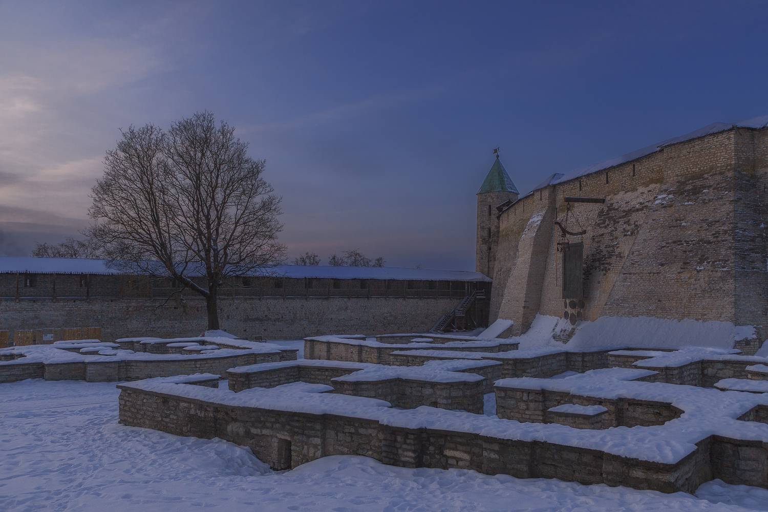 зима, вечер, небо, архитектура, Liliya Semenova