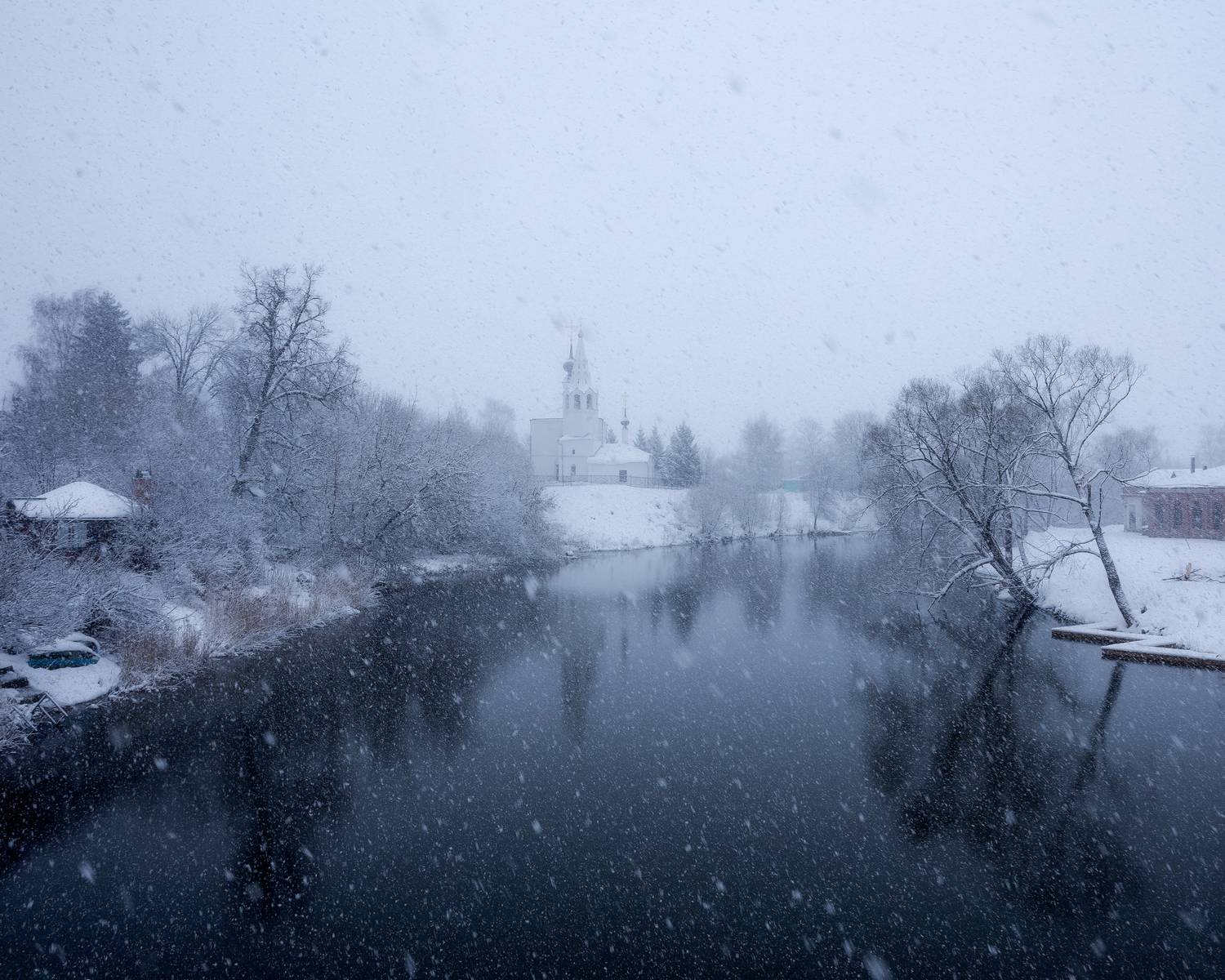 природа, Суздаль, каменка, снегопад, природа, Мартыненко Дмитрий