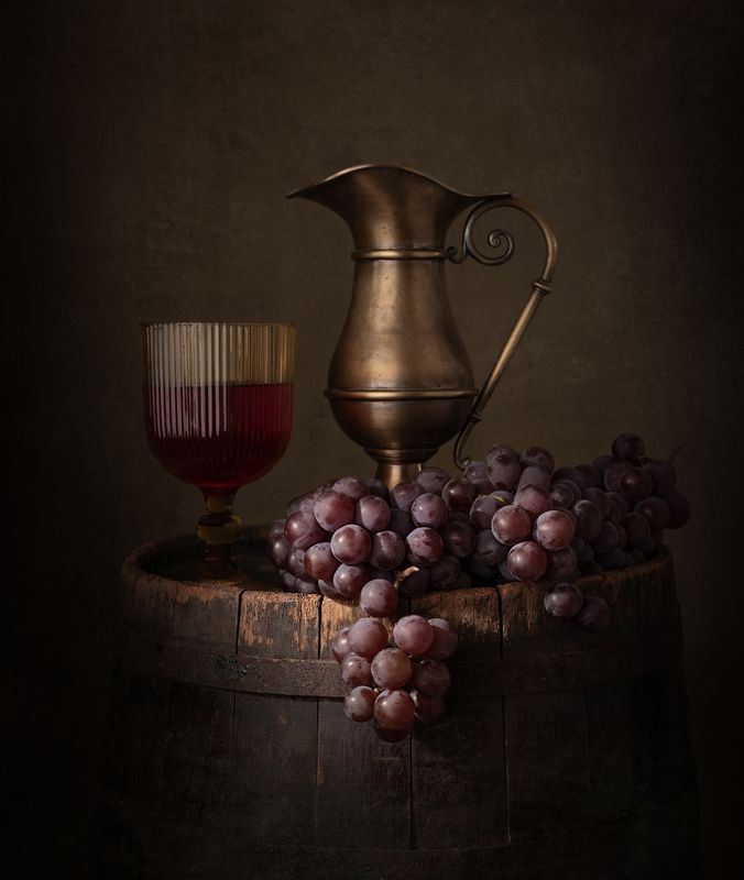 Still life, grape, wine, light, texture, colors Colonial wine фото превью