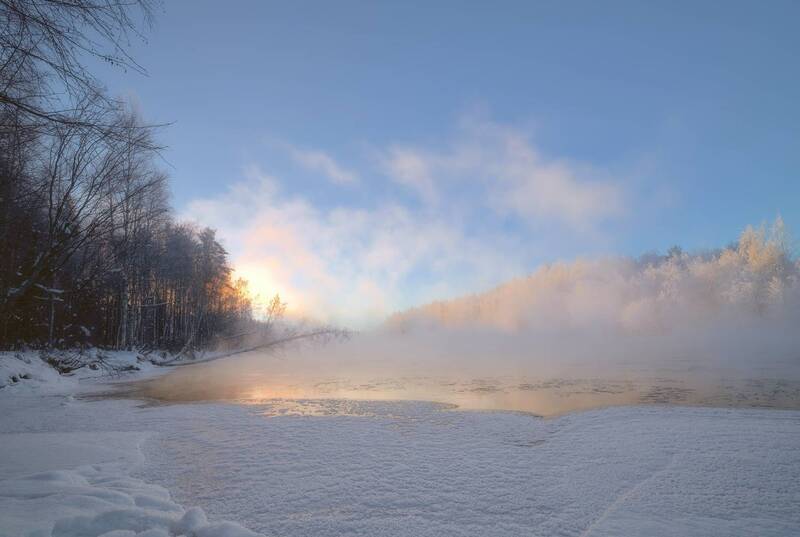 мороз, вода, туман, иней, холод Минус 30 фото превью