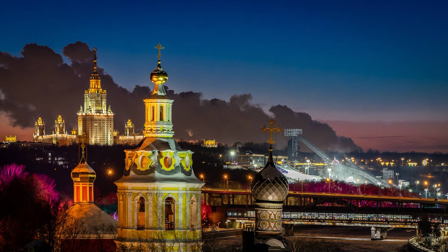 Москв, МГУ, Воробьевы горы, Ночь, Критский Игорь