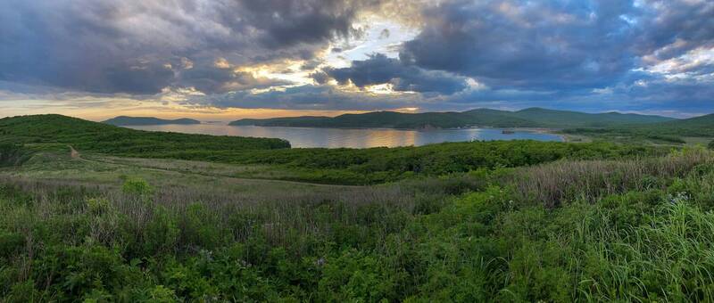 закат, русский остров, приморский край, мыс тобизина Закат с мыса Тобизина фото превью