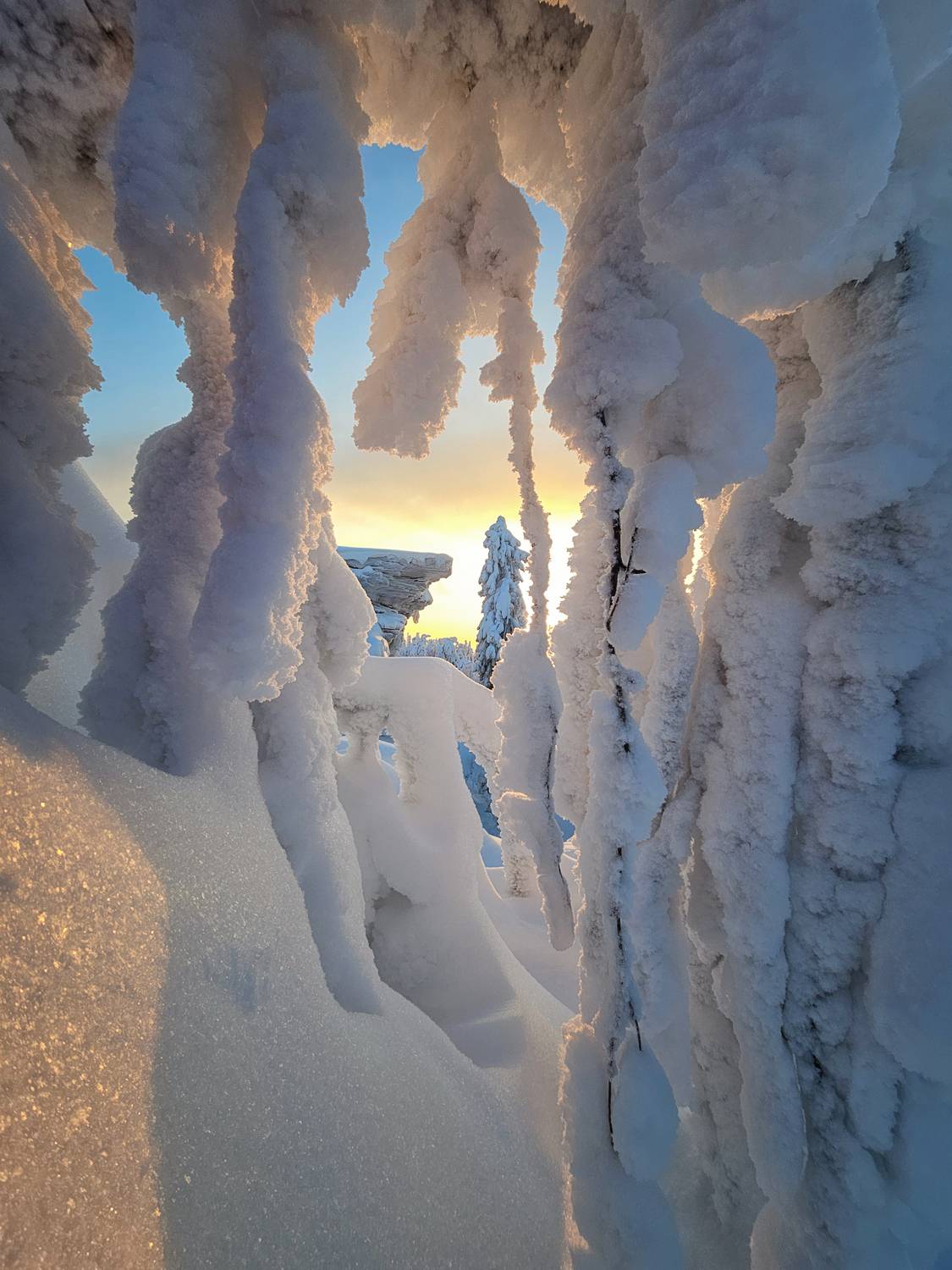 пермский край, пейзаж, закат, зима природы, зима, вечер, каменный город, лес, снег, Кузнецов Кирилл