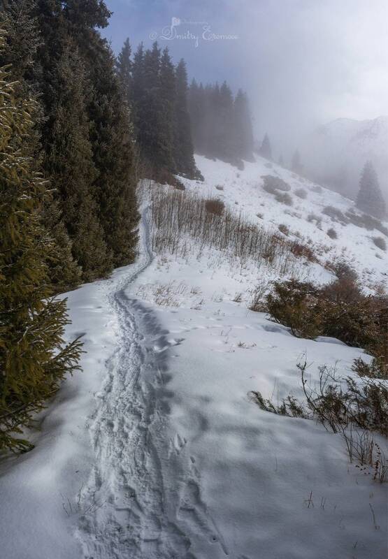 горы, пейзаж, зима, природа Там, где облака целуют вершины, время замирает... фото превью