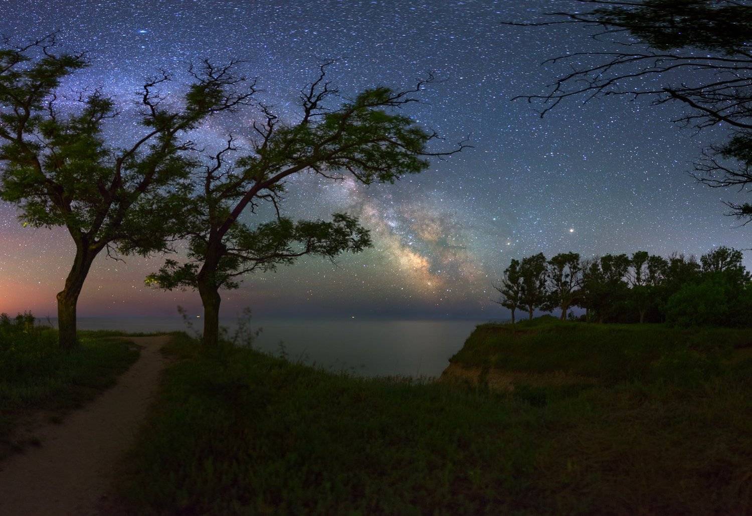 Ночь, звезды, море, лето, Млечный путь, берег, ночной пейзаж, Valentin Gaidai