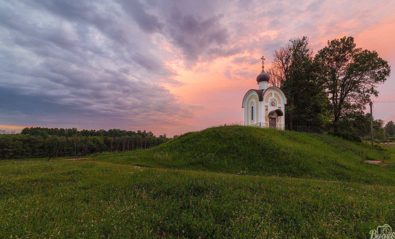 Деденево, Закат, Московская область, Подмосковье, Часовня, Сергей Вьюнов