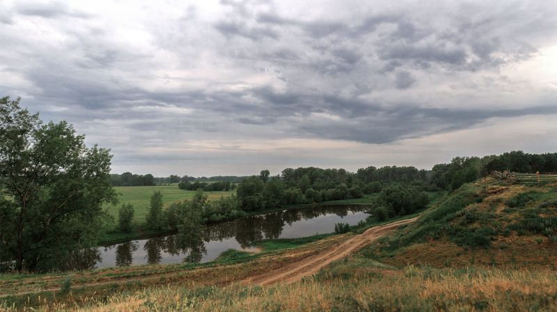 Вода, Небо, Сибирь, Утро Хмурое утро фото превью