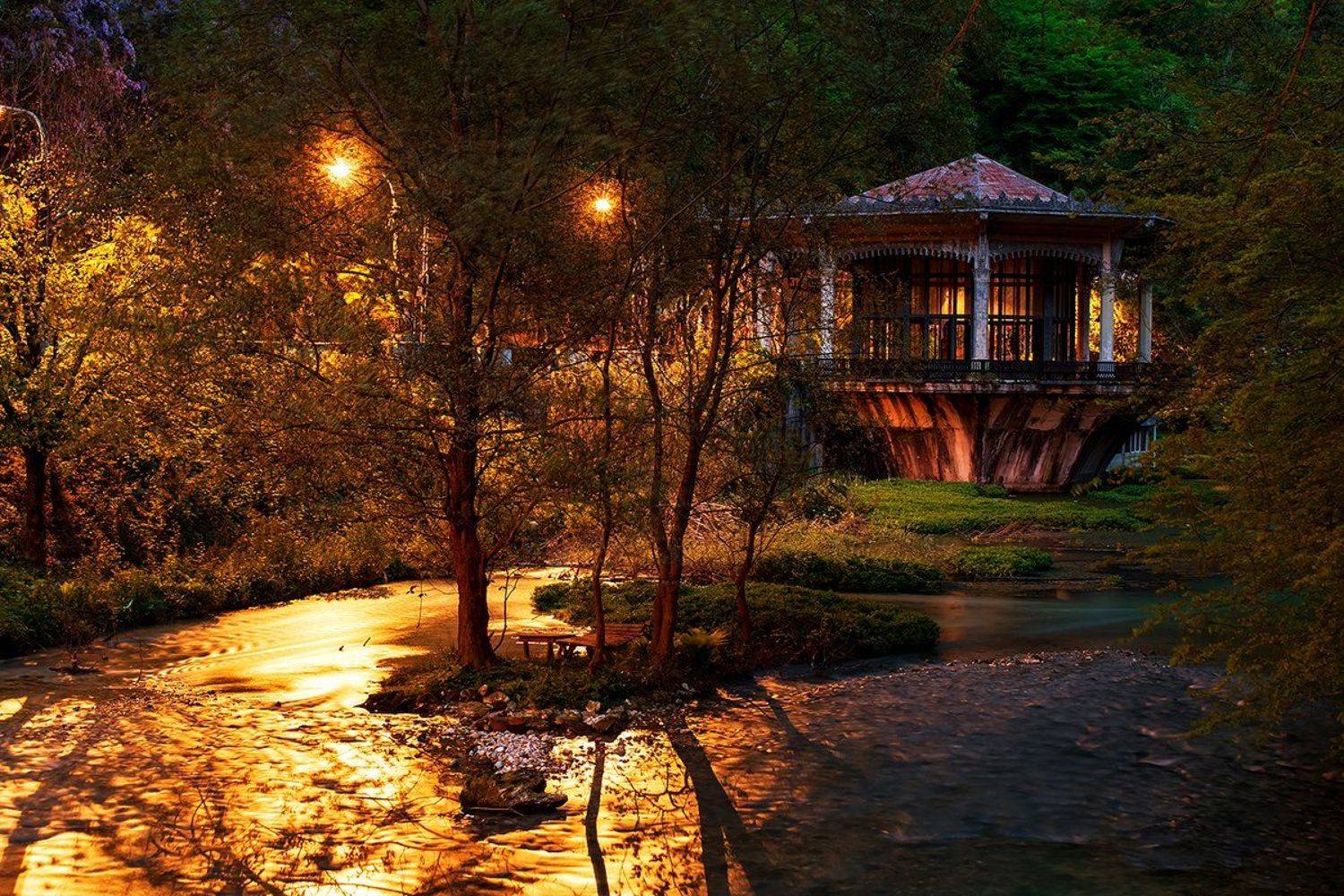 море абхазия горы небо пейзаж закат путешествия отдых водопад ночнойснимок озеро, Анастасия Суховий