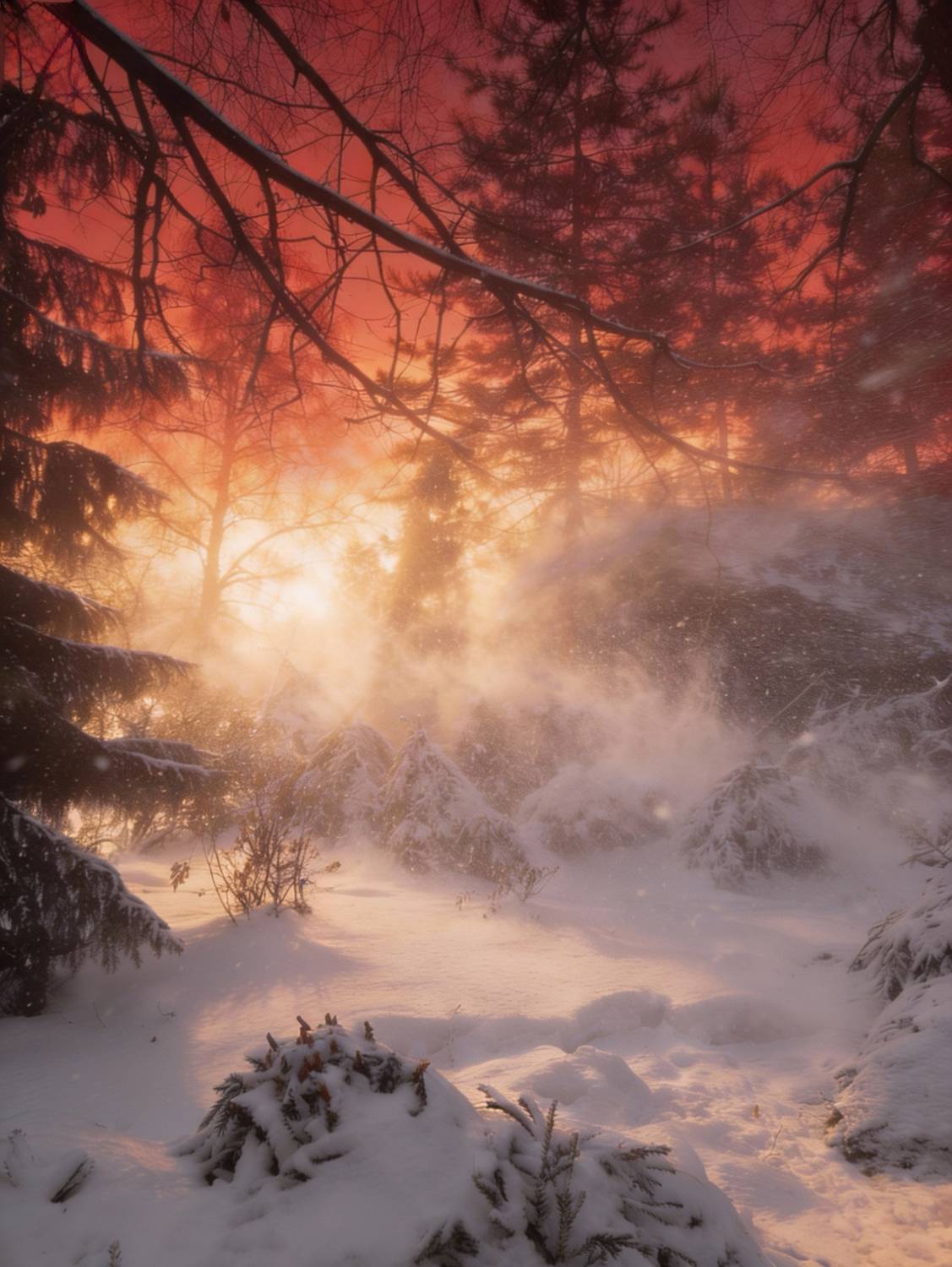 пейзаж, landscape, nature, природа, зима, winter, sunset, закат, лес, forest, Julia Kaissa