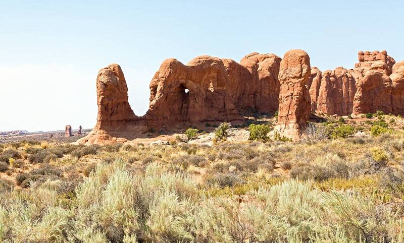пустыня, камни, арка слон, двойная арка, национальный парк арки, песчаник, юта Арка Слон и Двойная арка фото превью
