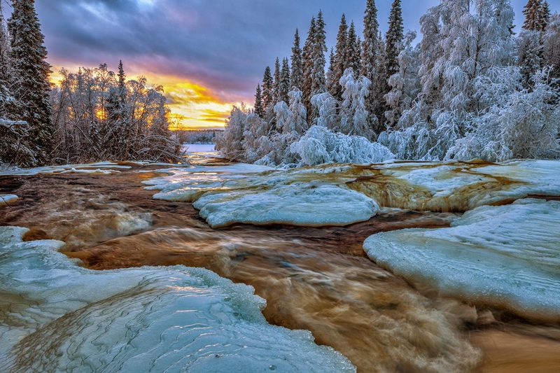 Рассвет, Зима, Кольский полуостров Зимний рассвет фото превью
