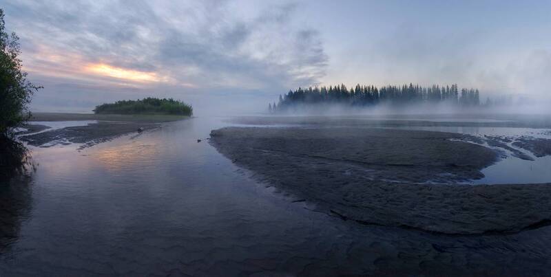 бурятия, тункинская долина, река, иркут, утро, туман, рассвет, вода На реке Иркут фото превью