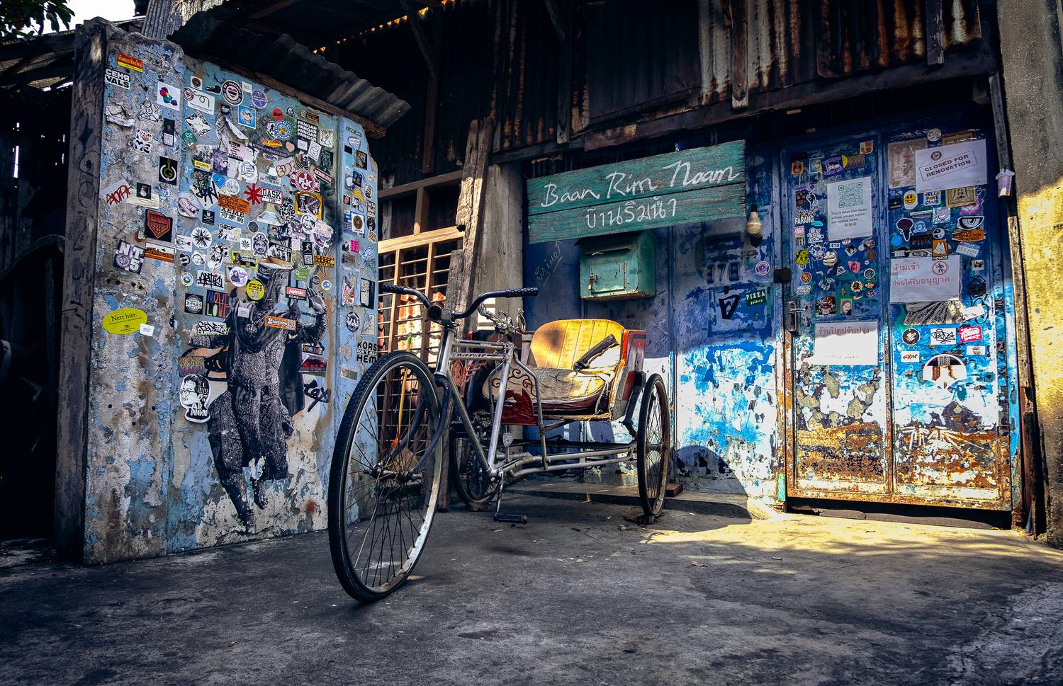 travel photography, bangkok, thailand, street photography, rickshaw, urban exploration, graffiti, stickers, asian travel, southeast asia, urban decay, documentary photography, travel, cityscape, fujifilm, authentic travel, off the beaten path, urban photo, Rozman Erik