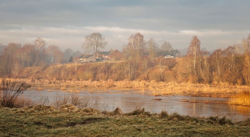 ainava, upe, koki, pastelis Pasteļtoņi фото превью