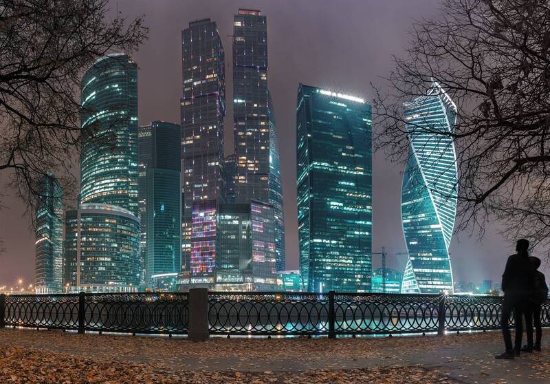 Moscow City at night фото превью